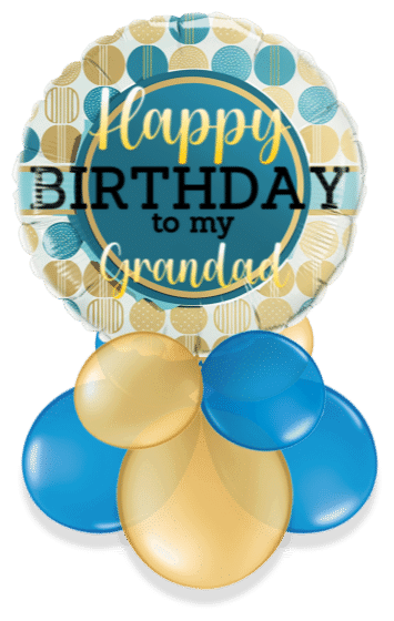 Birthday Blue and Gold Air Filled Display