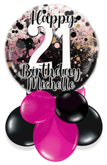 Black and Pink Sparkle Air Filled Display