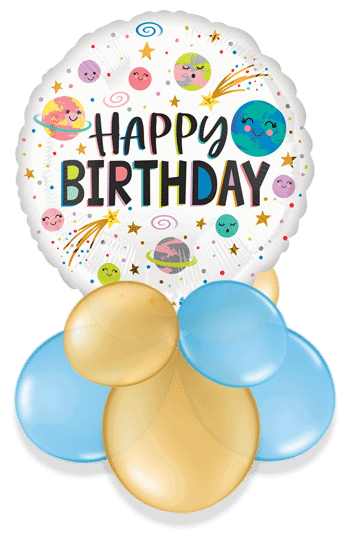 Birthday Happy Planets Air Filled Display