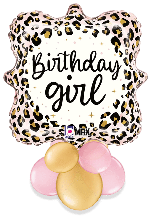 Birthday Girl Leopard Print Air Filled Display