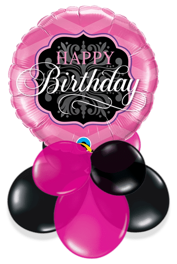 Birthday Pink and Black Air Filled Display