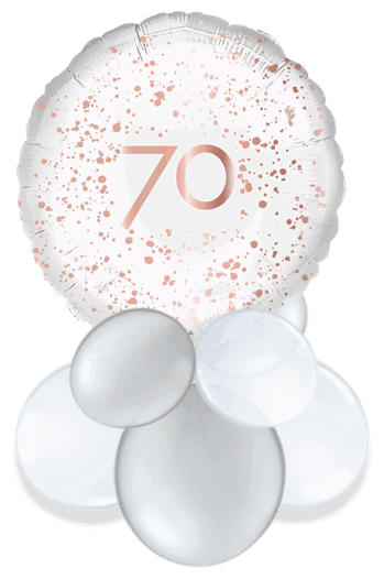 Rose Gold Sparkle 70th Air Filled Display