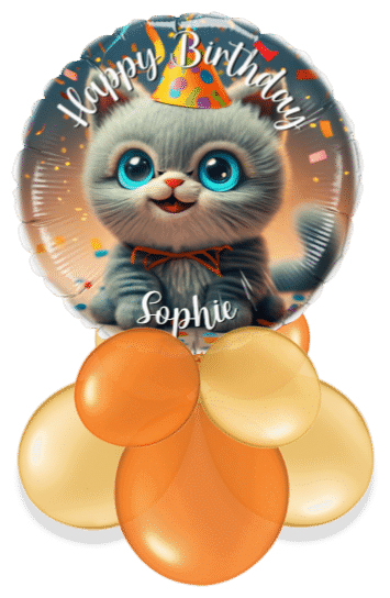 Birthday Cute Kitten Air Filled Display
