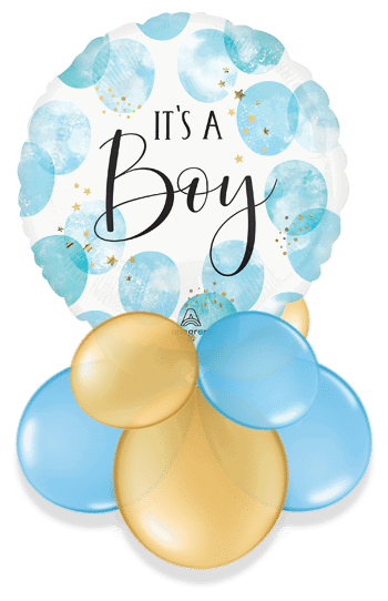 It's a Boy Blue and Gold Star Air Filled Display