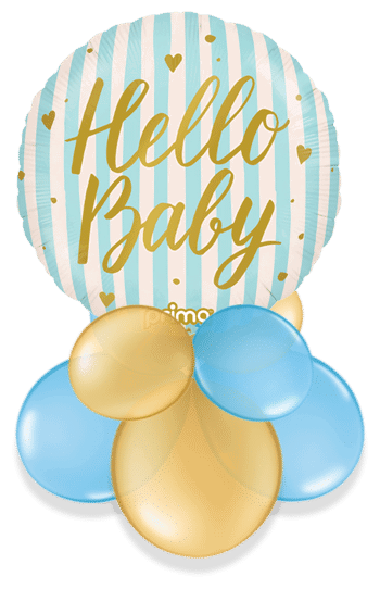Hello Baby Blue Stripes Air Filled Display