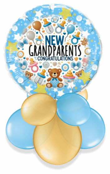 New Grandparents Baby Boy Air Filled Display