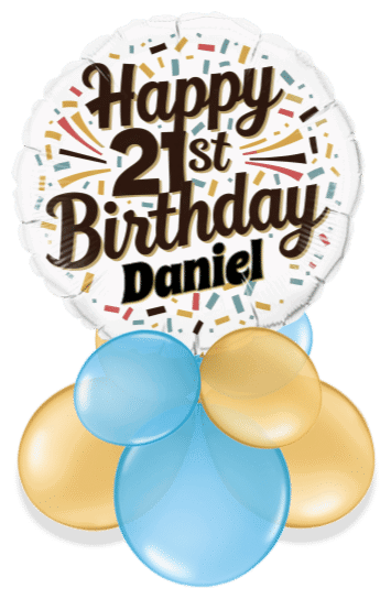 21st Birthday Ribbons Air Filled Display