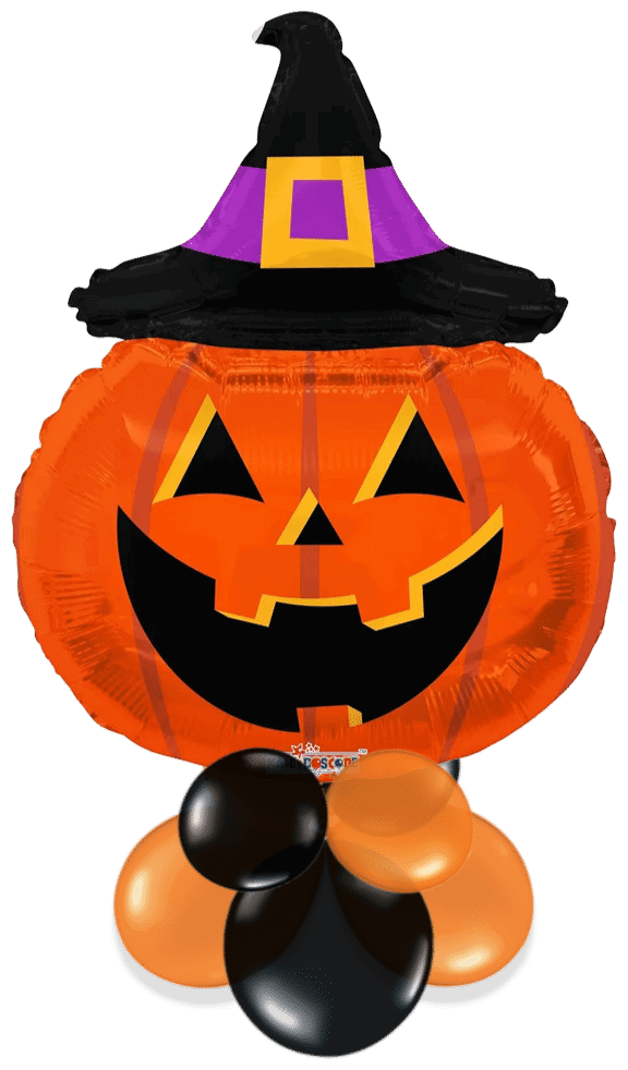 Pumpkin in Witches Hat Air Filled Display