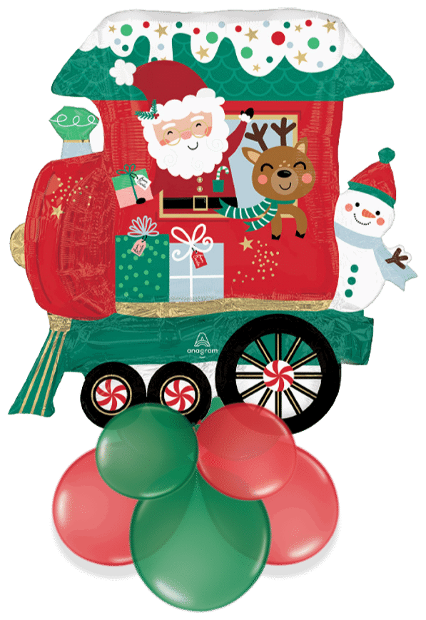 Santa and Friends Train Air Filled Display
