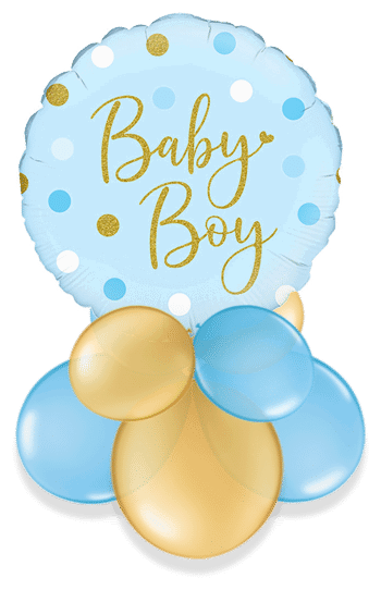 Baby Boy Blue Dots Air Filled Display