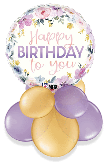 Birthday Pastel Flowers Air Filled Display