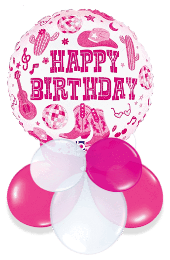 Pink Cowgirl Birthday Air Filled Display
