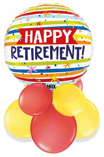 Happy Retirement Stripes Air Filled Display