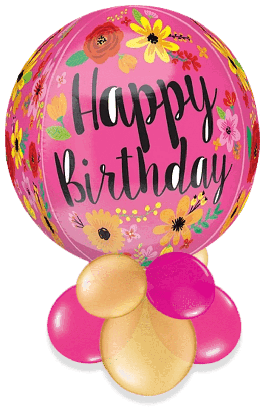Birthday Bright Flowers Orbz Air Filled Display