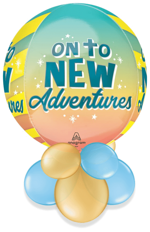 On To New Adventures Orbz Air Filled Display