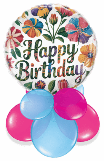 Birthday Bright Flowers Air Filled Display