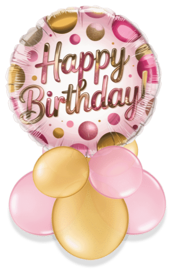 Birthday pink and Gold Sparkle Air Filled Display