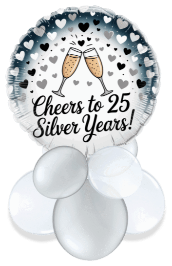 Silver Wedding Air Filled Display