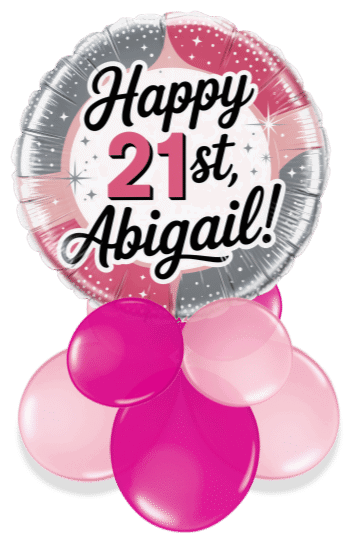 Birthday Silver and Pink Elegance Air Filled Display