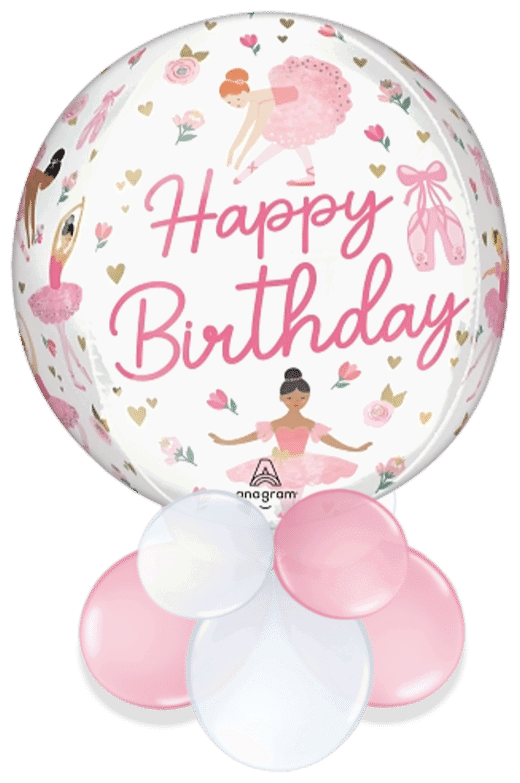 Ballerina Birthday Orbz  Air Filled Display