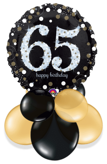 Glimmer Confetti 65th Birthday Air Filled Display