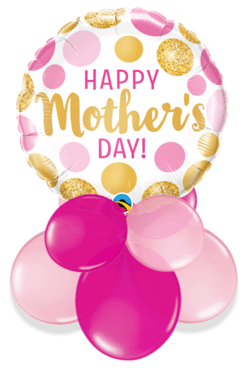 Happy Mothers Day Pink and Gold Dots Air Filled Display