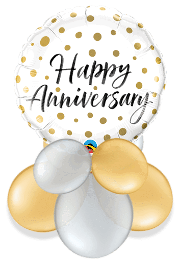 Happy Anniversary Gold Dots Air Filled Display