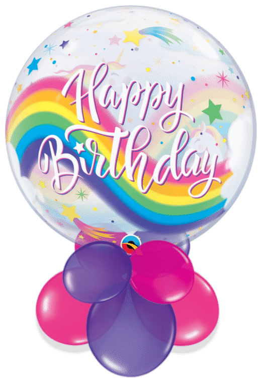 Birthday Rainbow Unicorns Bubble Air Filled Display