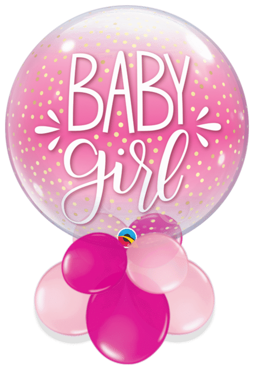 Baby Girl Confetti Bubble Air Filled Display