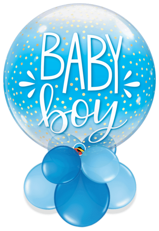Baby Boy Confetti Bubble Air Filled Display