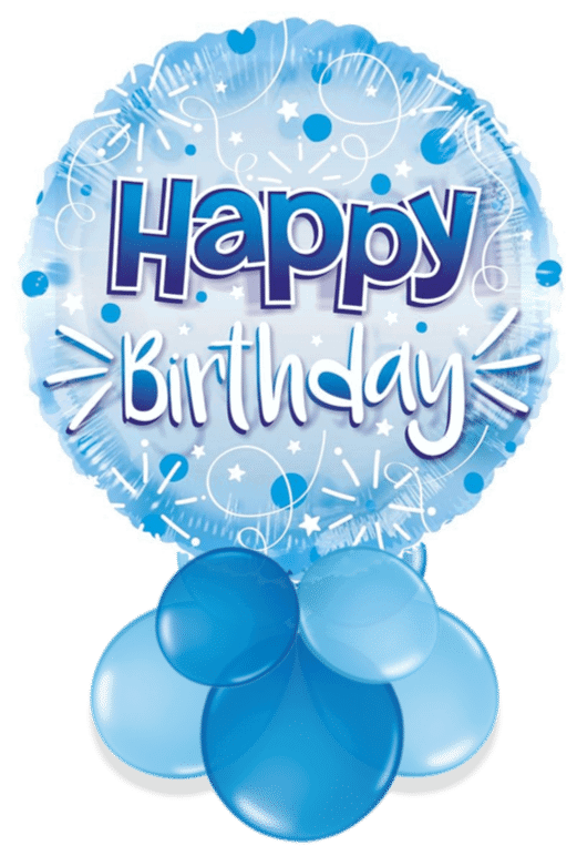 Jumbo Blue Streamers Birthday Air Filled Display