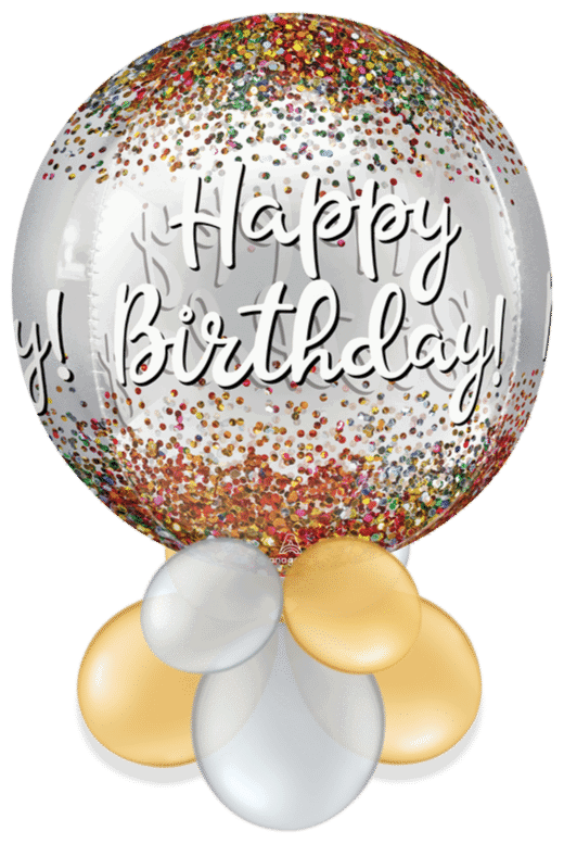 Happy Birthday Sparkle Orbz Air Filled Display