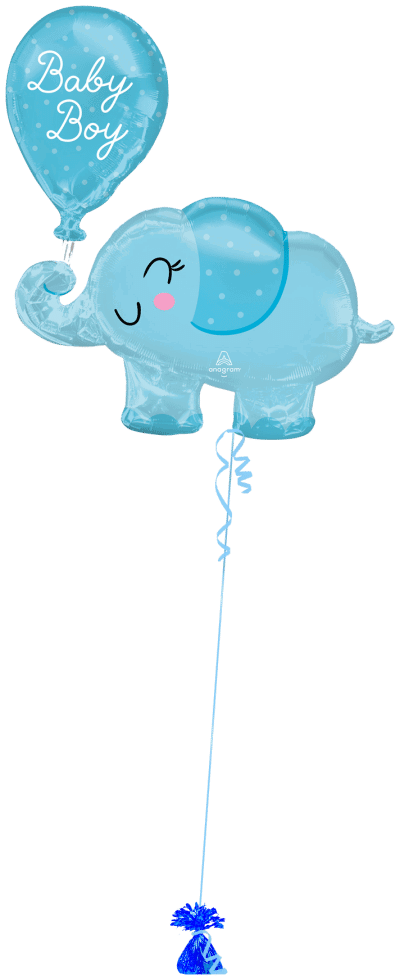 Baby Boy Elephant Balloon Bunch