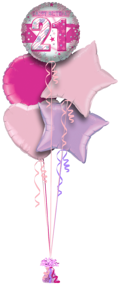 Happy 21st Birthday Balloon Bunch