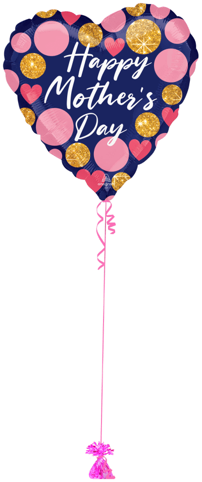 Mothers Day Giant Heart Balloon Bunch