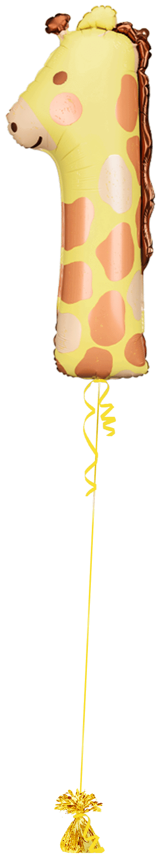 Number 1 Giraffe Balloon Bunch