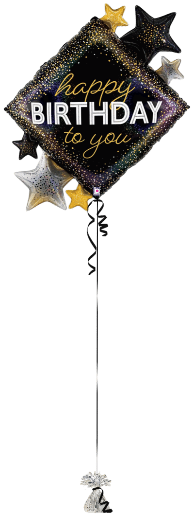 Birthday Diamonds and Stars Balloon Bunch
