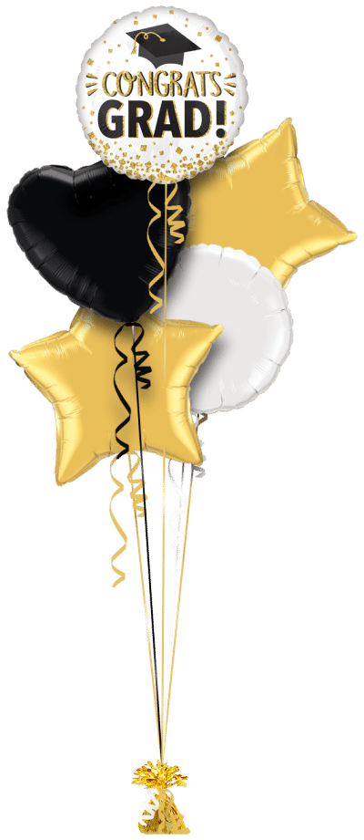 Congrats Grad Gold Balloon Bunch