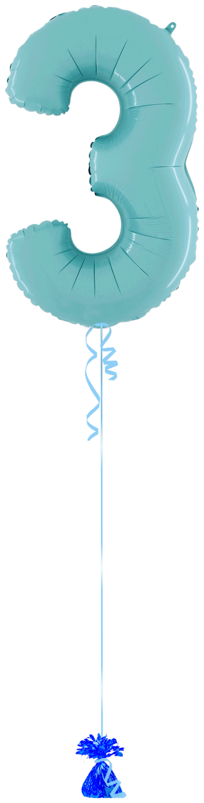 Pastel Blue Big 3 Balloon Bunch
