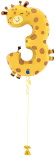 Number 3 Giraffe Balloon