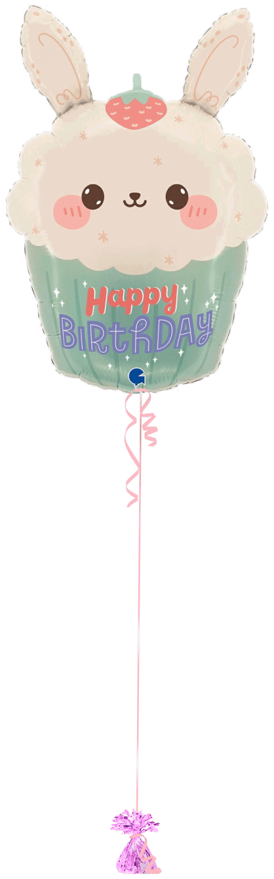 Birthday Bunny Cupcake Balloon Bunch