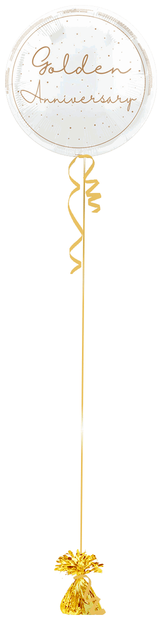 Golden Anniversary Balloon Bunch