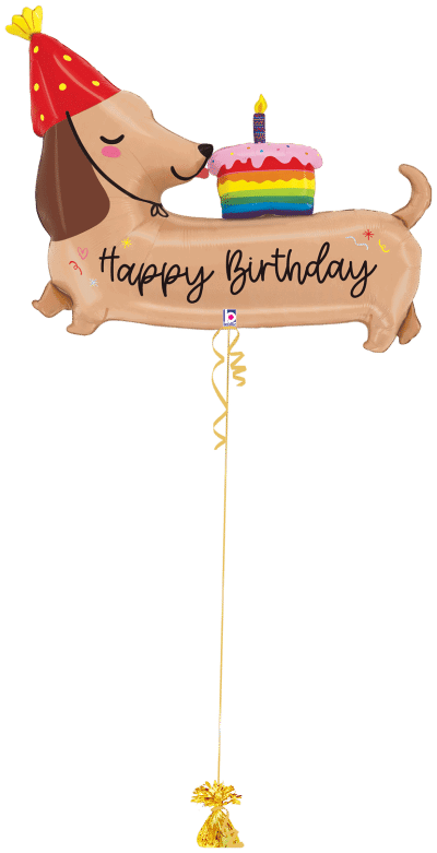 Birthday Sausage Dog Balloon Bunch