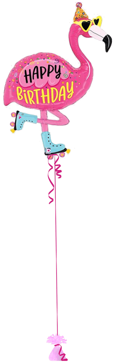 Happy Birthday Flamingo Balloon Bunch