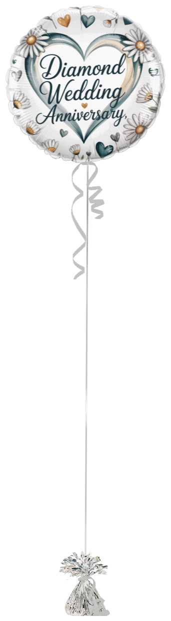 Diamond 60th Anniversary Balloon Bunch