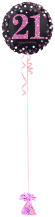 Pink Glimmer Confetti 21st Balloon