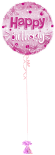 Jumbo Pink Streamers Birthday Balloon