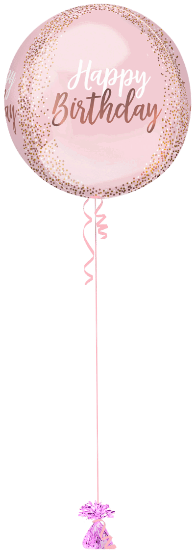Blush Birthday Orbz Balloon Bunch