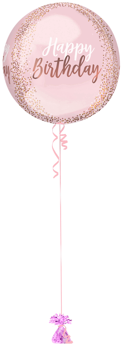Blush Birthday Orbz Balloon Bunch