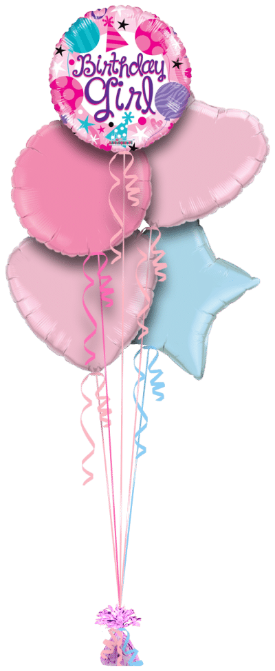 Birthday Girl Party Balloon Bunch
